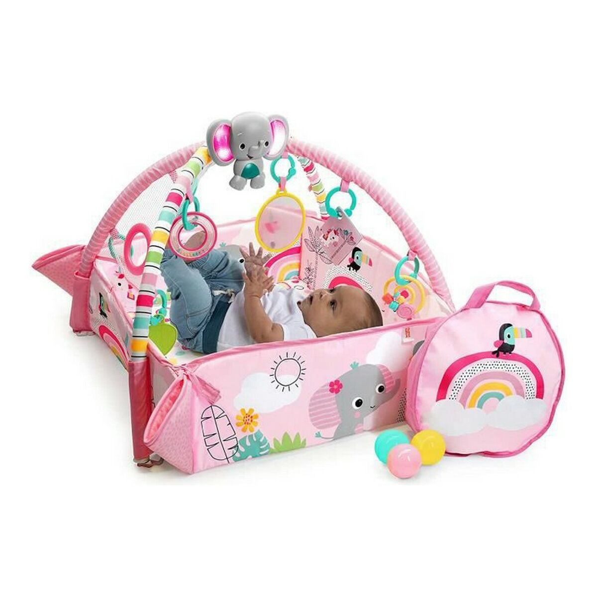 Playground Bright Starts Activity Gym Pink 5-in-1 Rainbow - Craze Trends