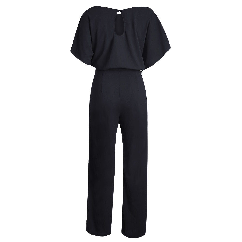 Blue Oh So Glam Belted Wide Leg Jumpsuit