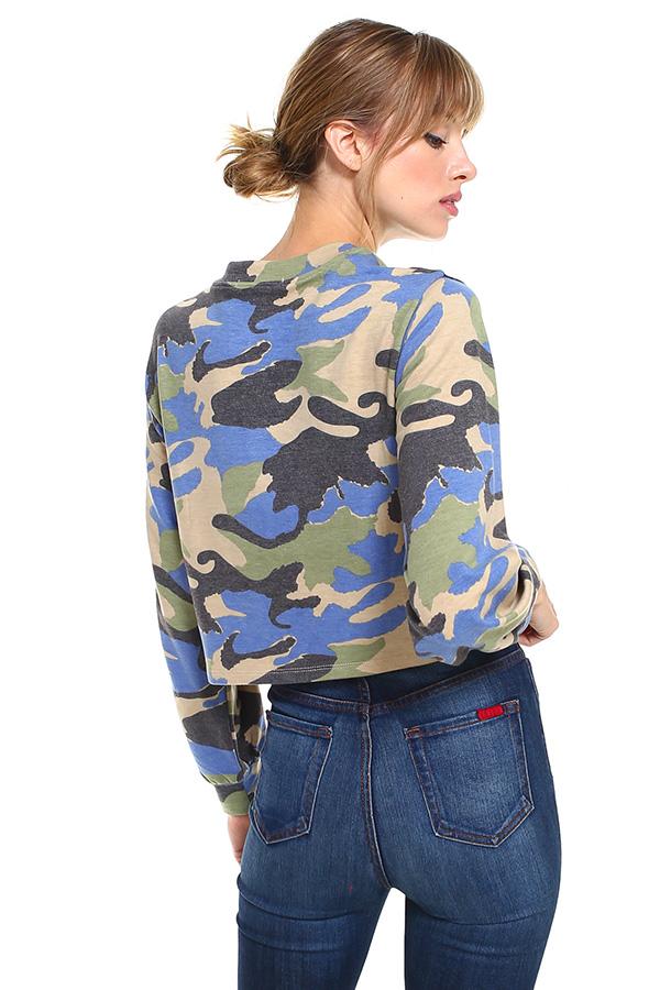 Camo Front Full Zip - Craze Trends