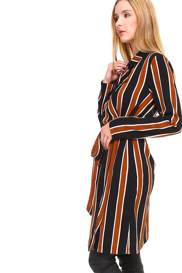 Multi Stripe Long Blazer - Craze Trends