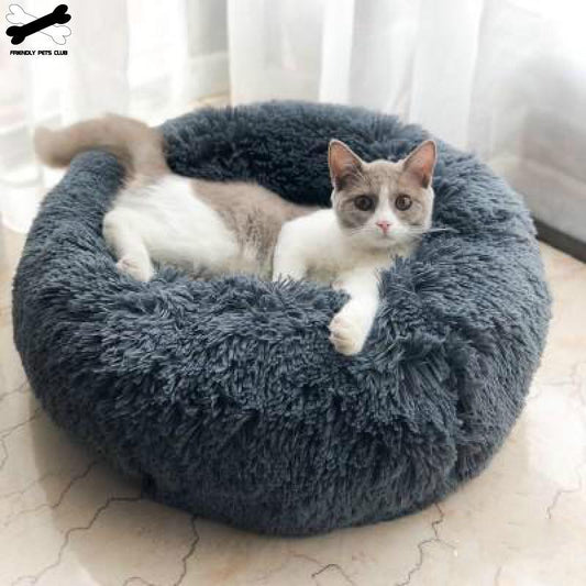 Pet Dog Bed Comfortable Donut Cuddler Round Dog Kennel Ultra Soft