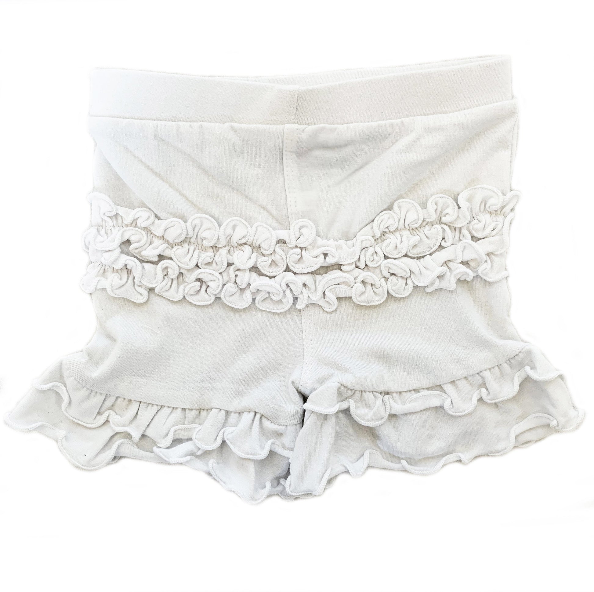 AnnLoren Baby Girls White Ruffle Butt Shorts 6/12 mo-2/3T - Craze Trends