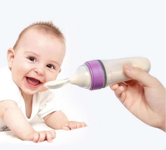 Baby Feeding Bottle Toddler Silicone Squeeze Feeding Spoon - Craze Trends