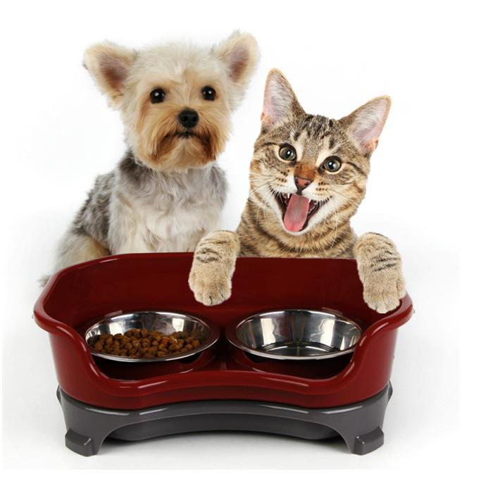 Pet Dog Cat Double Basin Splash-proof Bowl - Craze Trends