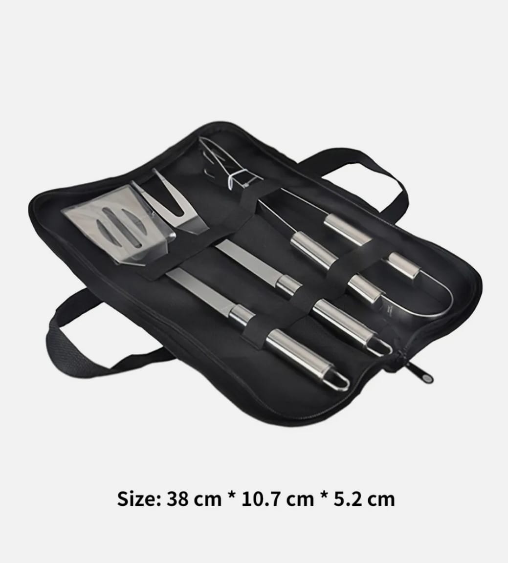 3 PCS Stainless Steel BBQ Grill Utensils Set - Craze Trends