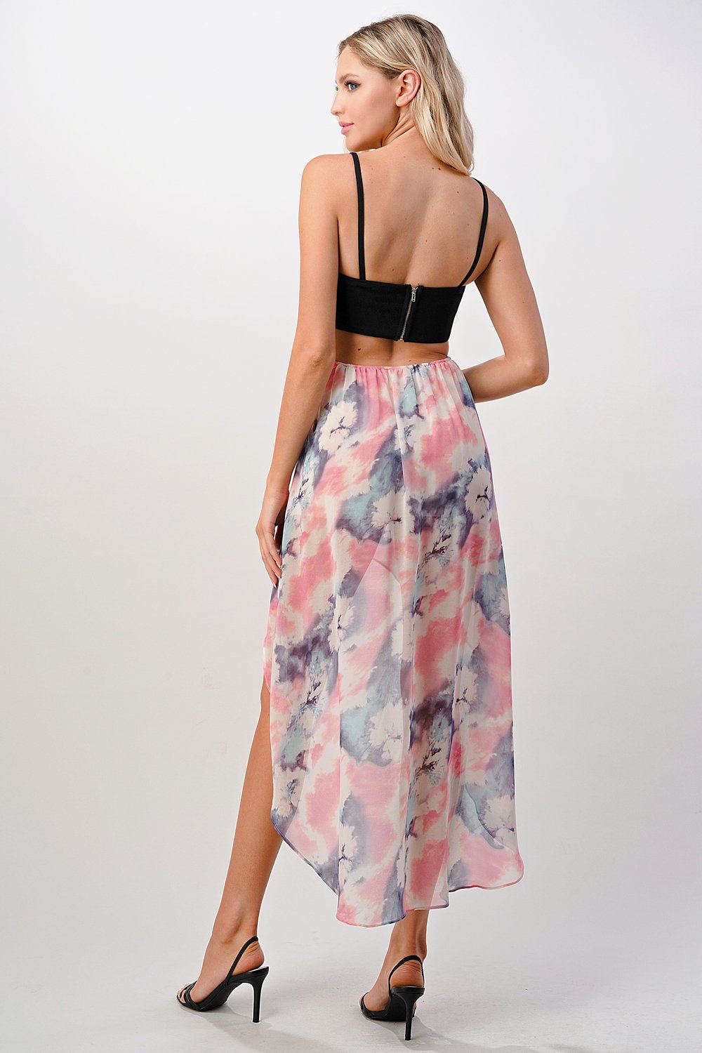 High Low Maxi Print Cami Top Dress - Craze Trends