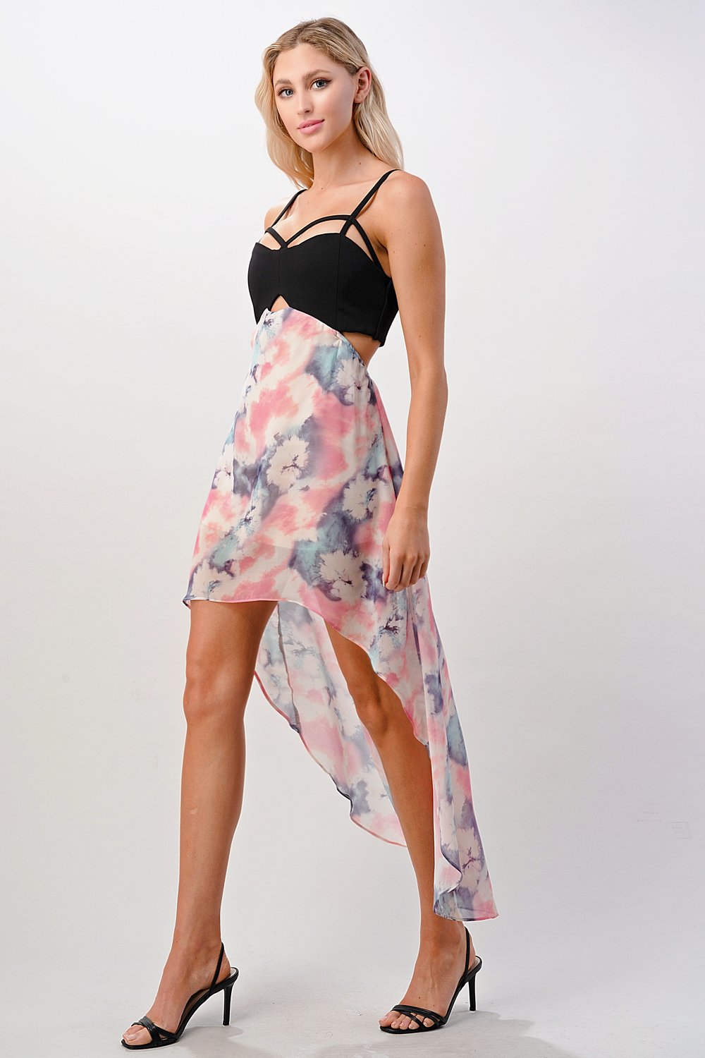 High Low Maxi Print Cami Top Dress - Craze Trends