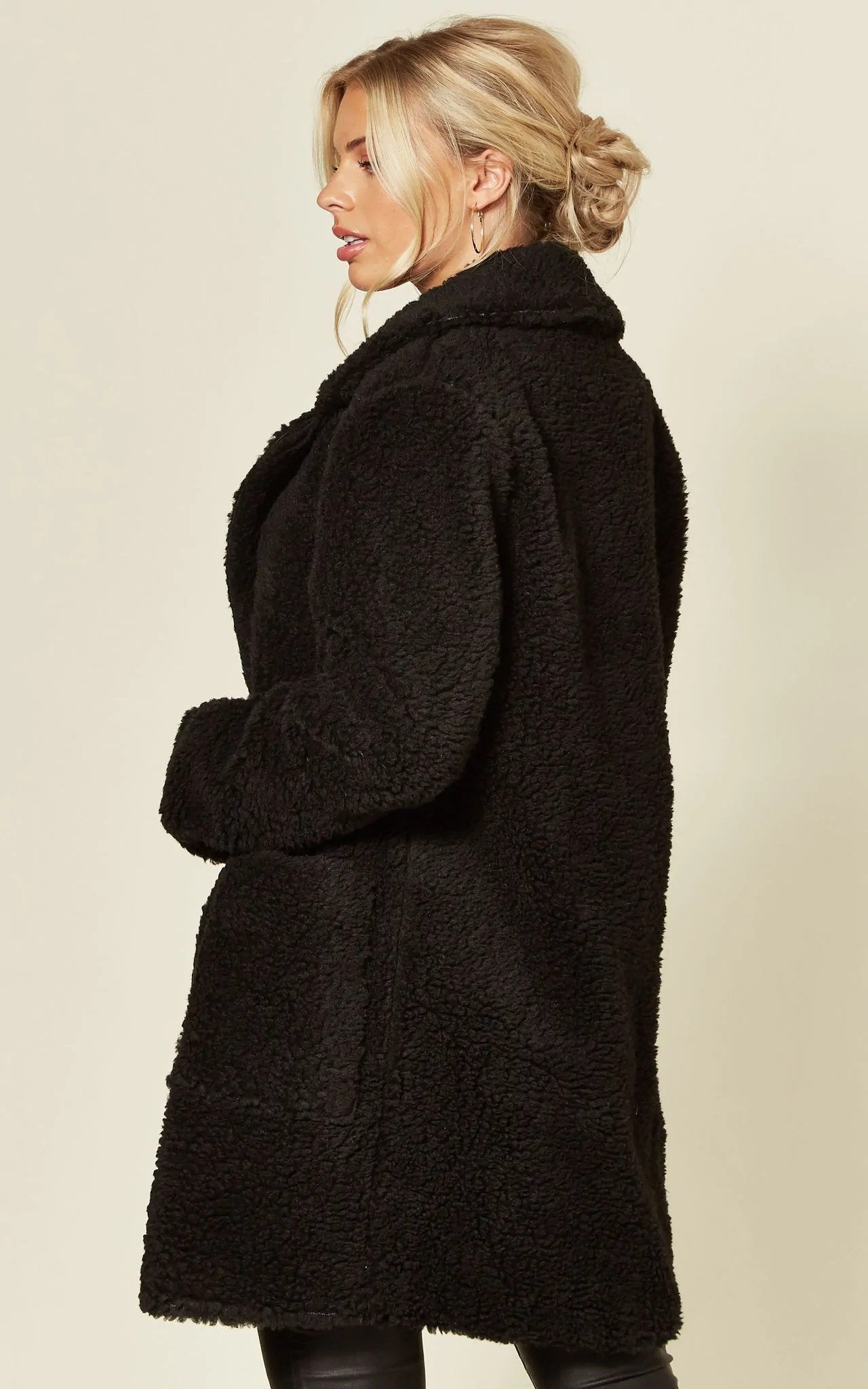 Stud Button Borg Teddy Coat (1905) - Craze Trends