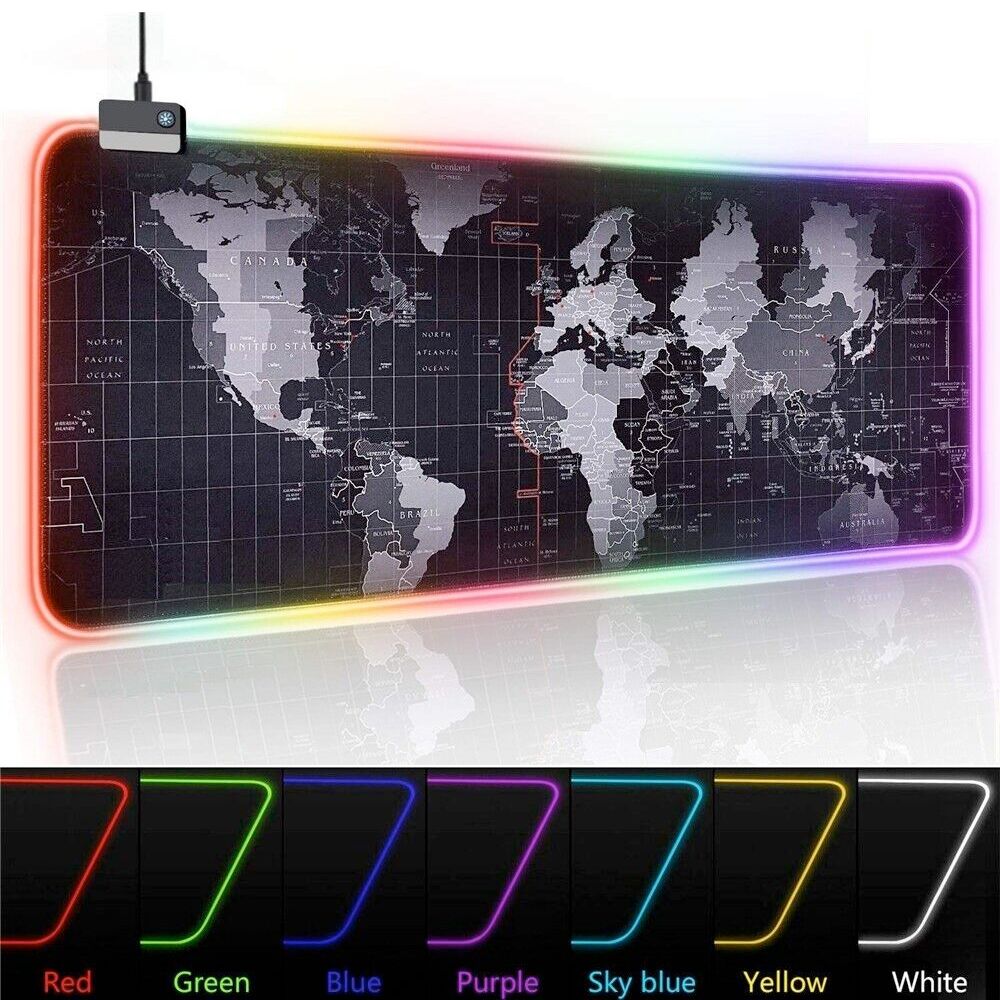 Dragon RGB Gaming Mouse Pad World Map - Craze Trends