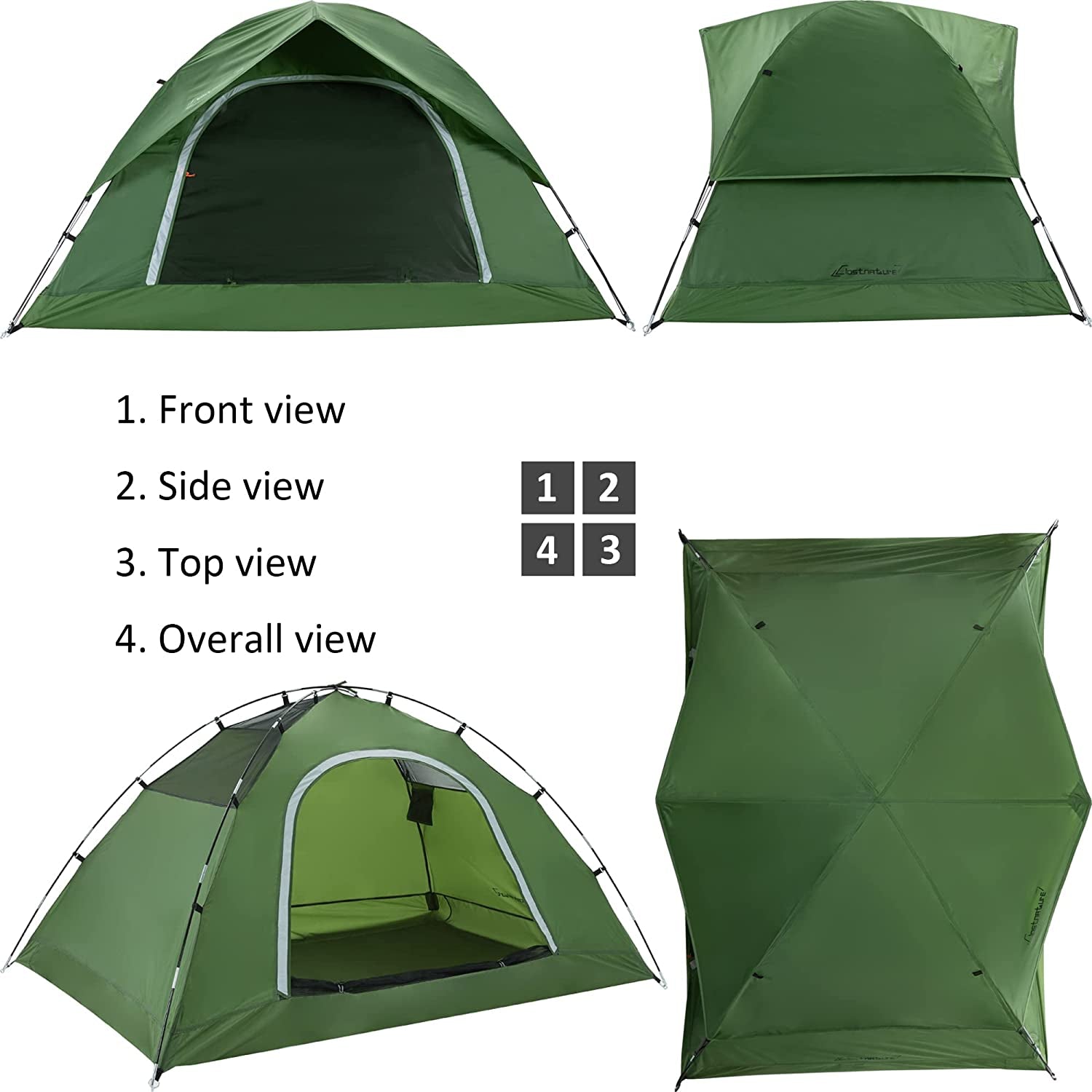 Camping Tent for 2 Person, 4 Person, 6 Person - Waterproof Two Person Tents for Camping, Small Easy up Tent for Family, Outdoor, Kids, Scouts in All Weather and All Season by