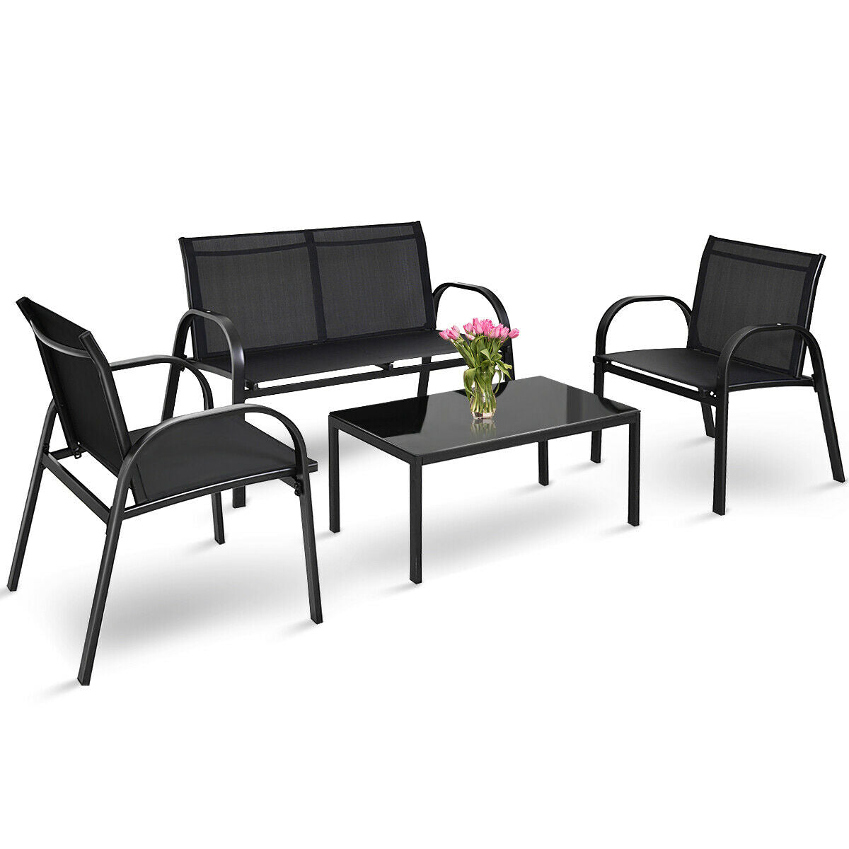 4 Pcs Patio Furniture Bistro Set - Craze Trends