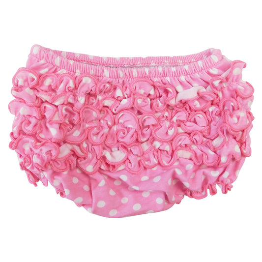 Girls Pink Polka Dot Ruffled Butt Bloomer - Craze Trends