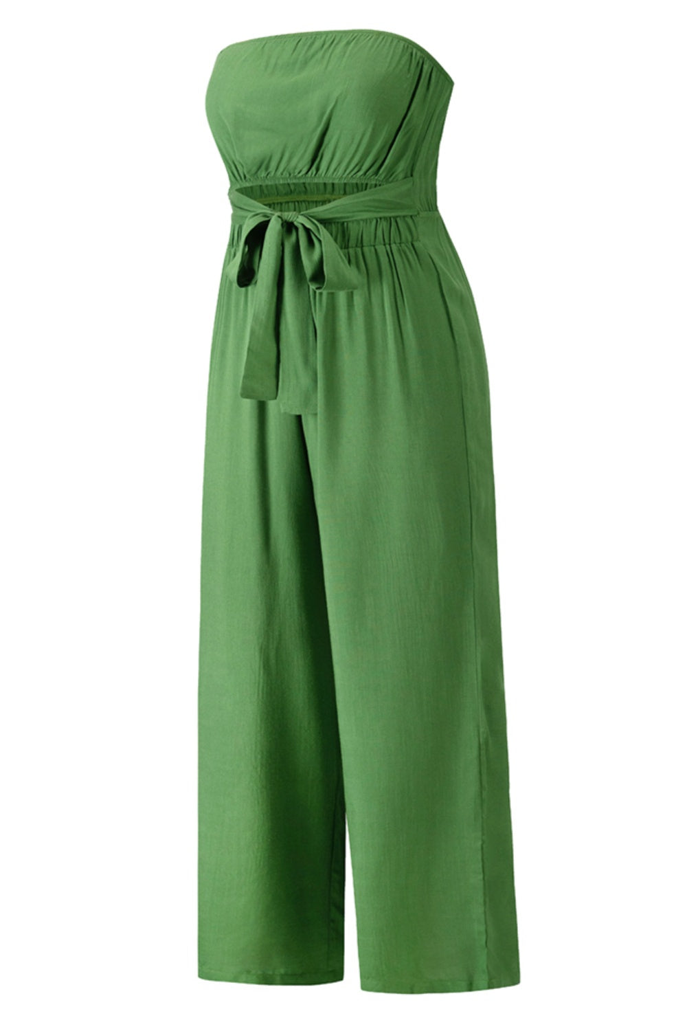 Tied Cutout Tube Wide Leg Jumpsuit - Craze Trends