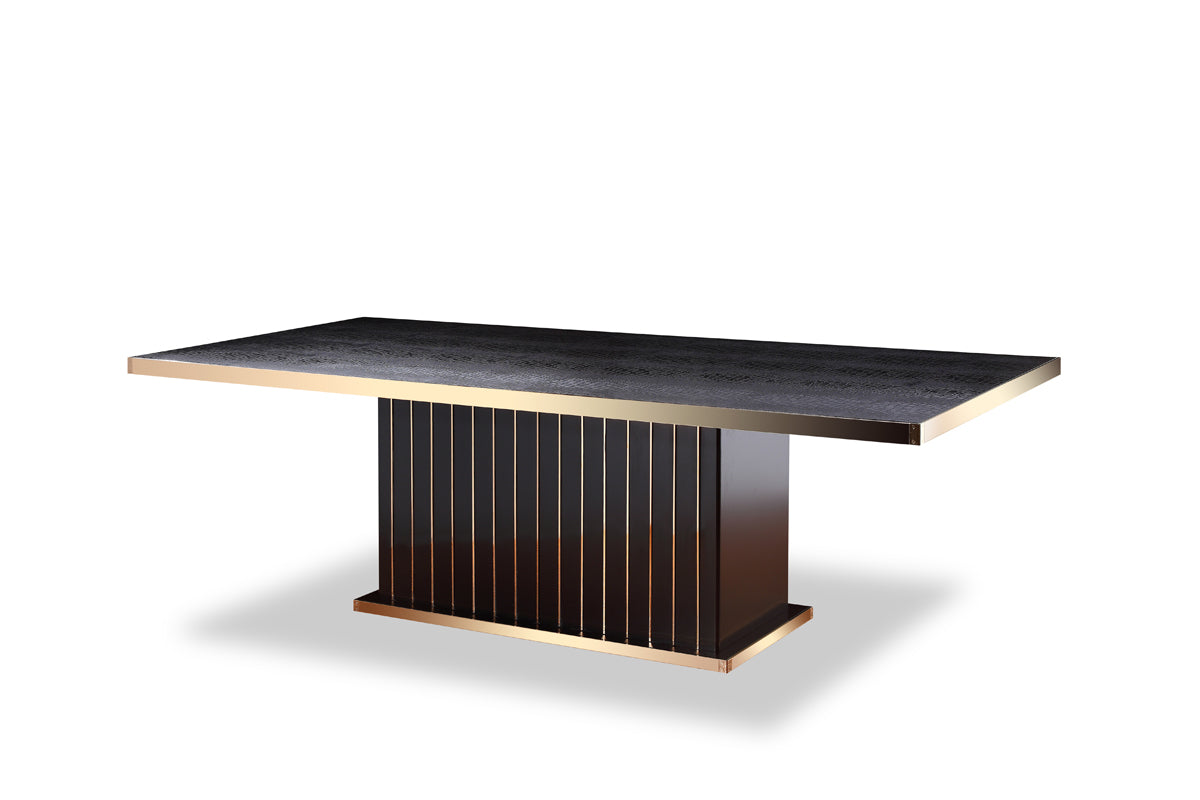 30inches Black Crocodile and Rosegold Dining Table