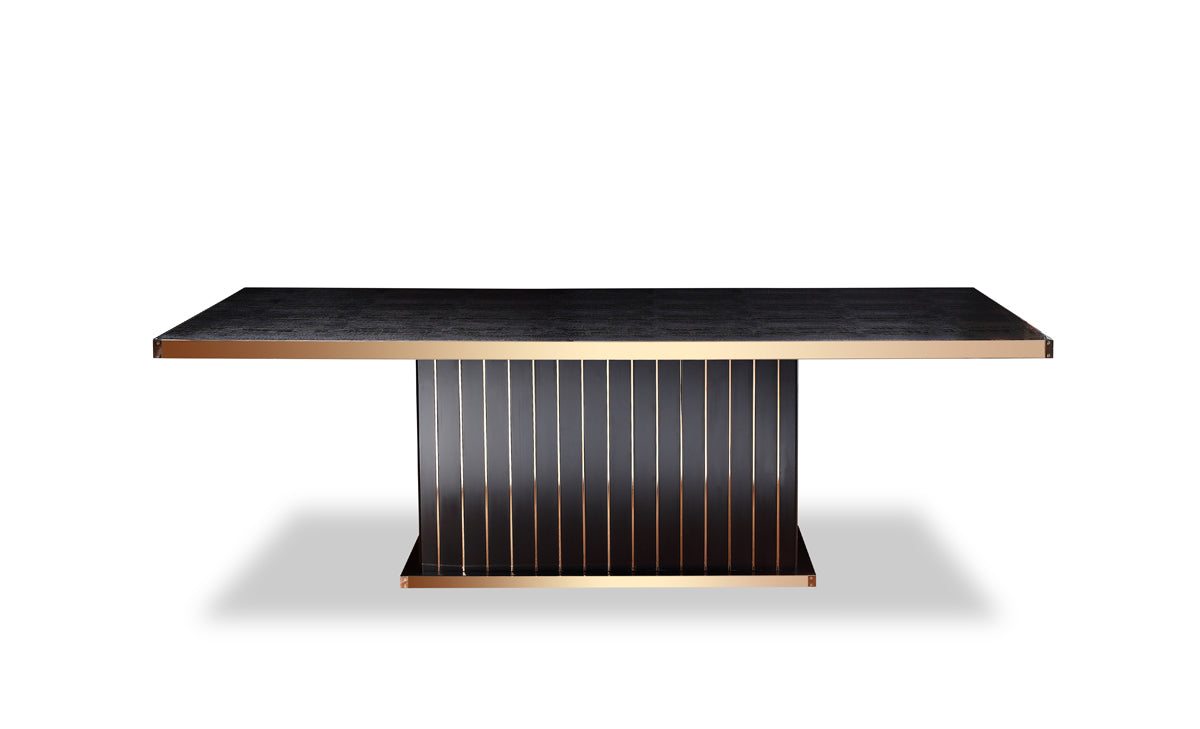 30inches Black Crocodile and Rosegold Dining Table