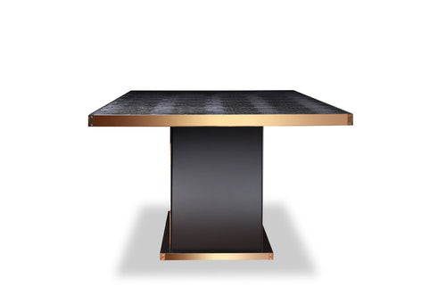 30inches Black Crocodile and Rosegold Dining Table