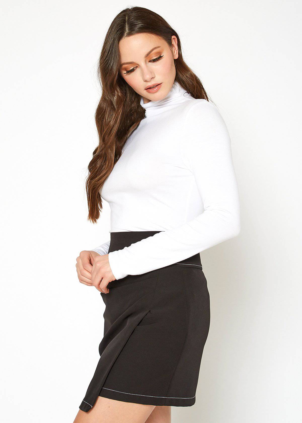 Women's Long Sleeve Turtle Neck Fitted Top