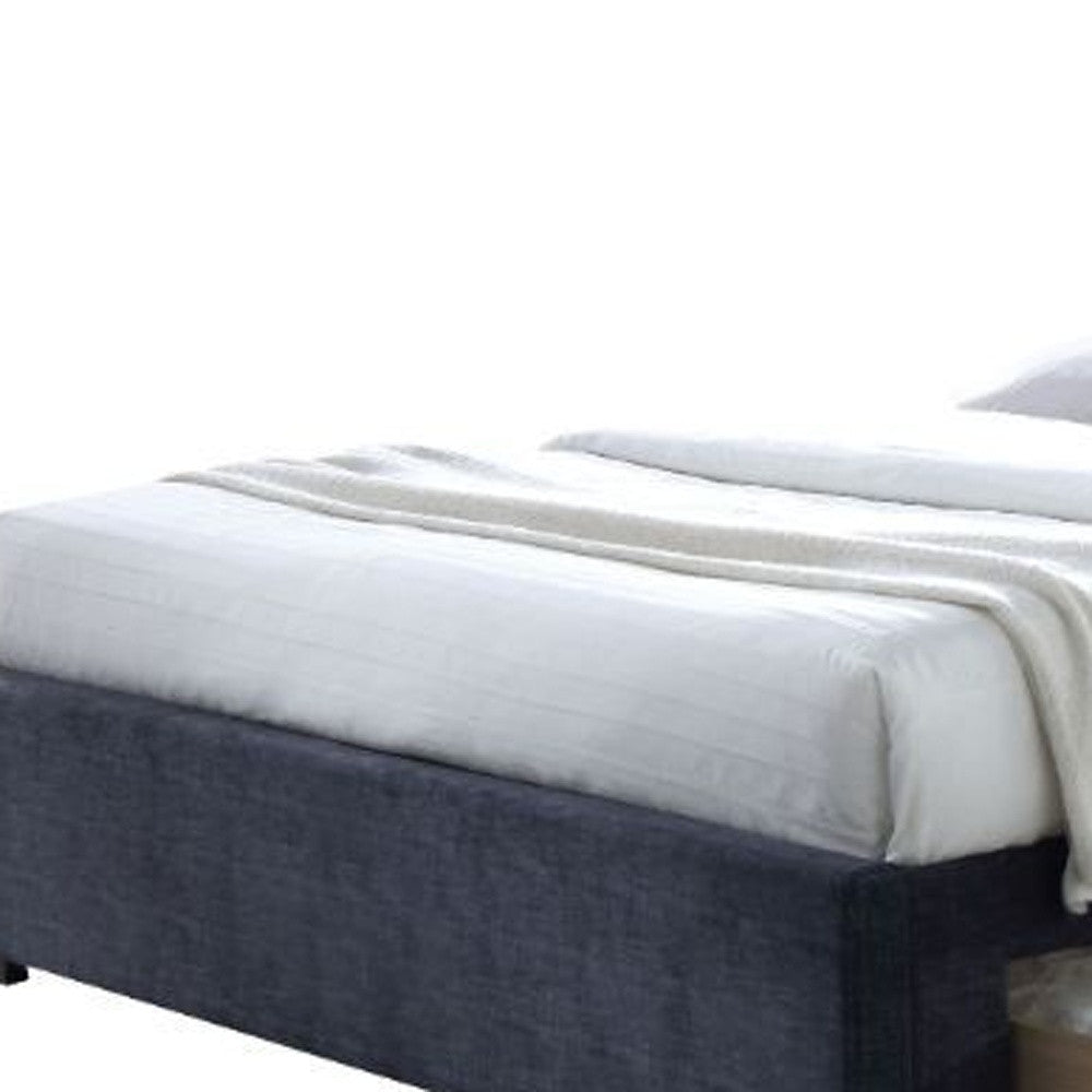 87inches X 83inches X 47inches Dark Gray Fabric King Bed With Storage