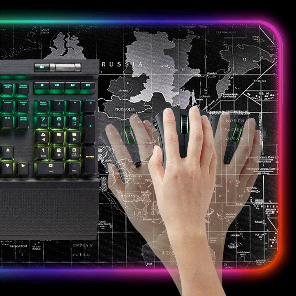 Dragon RGB Gaming Mouse Pad World Map - Craze Trends