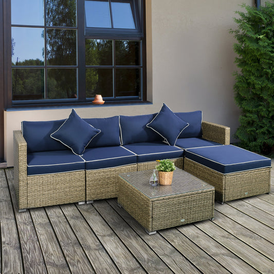 Outsunny 6 PCS Outdoor Rattan Sofa Furniture  Infinite Options & Pure - Craze Trends