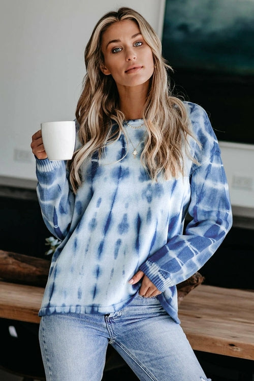 Tie-dye Print Knit Sweater