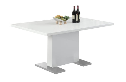 35.5inches x 59inches x 30inches White Metal  Dining Table