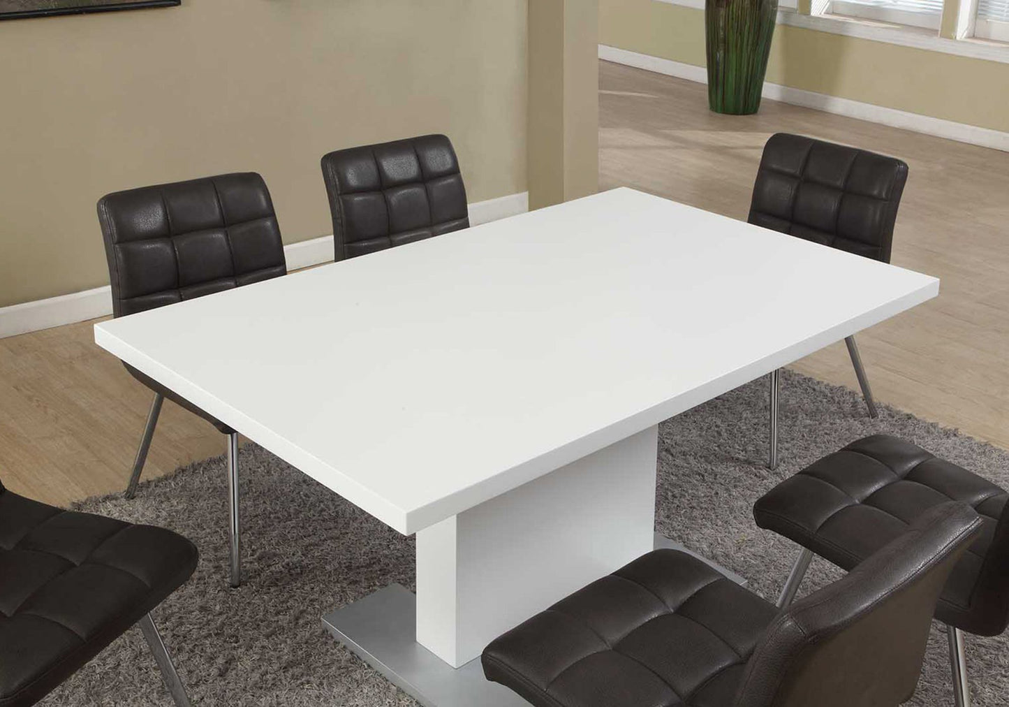 35.5inches x 59inches x 30inches White Metal  Dining Table