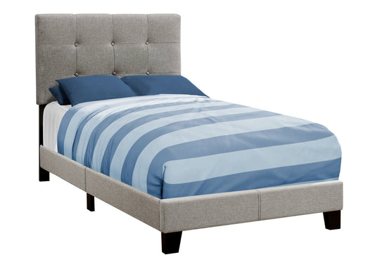 45.75inches Solid Wood MDF Foam and Linen Twin Size Bed