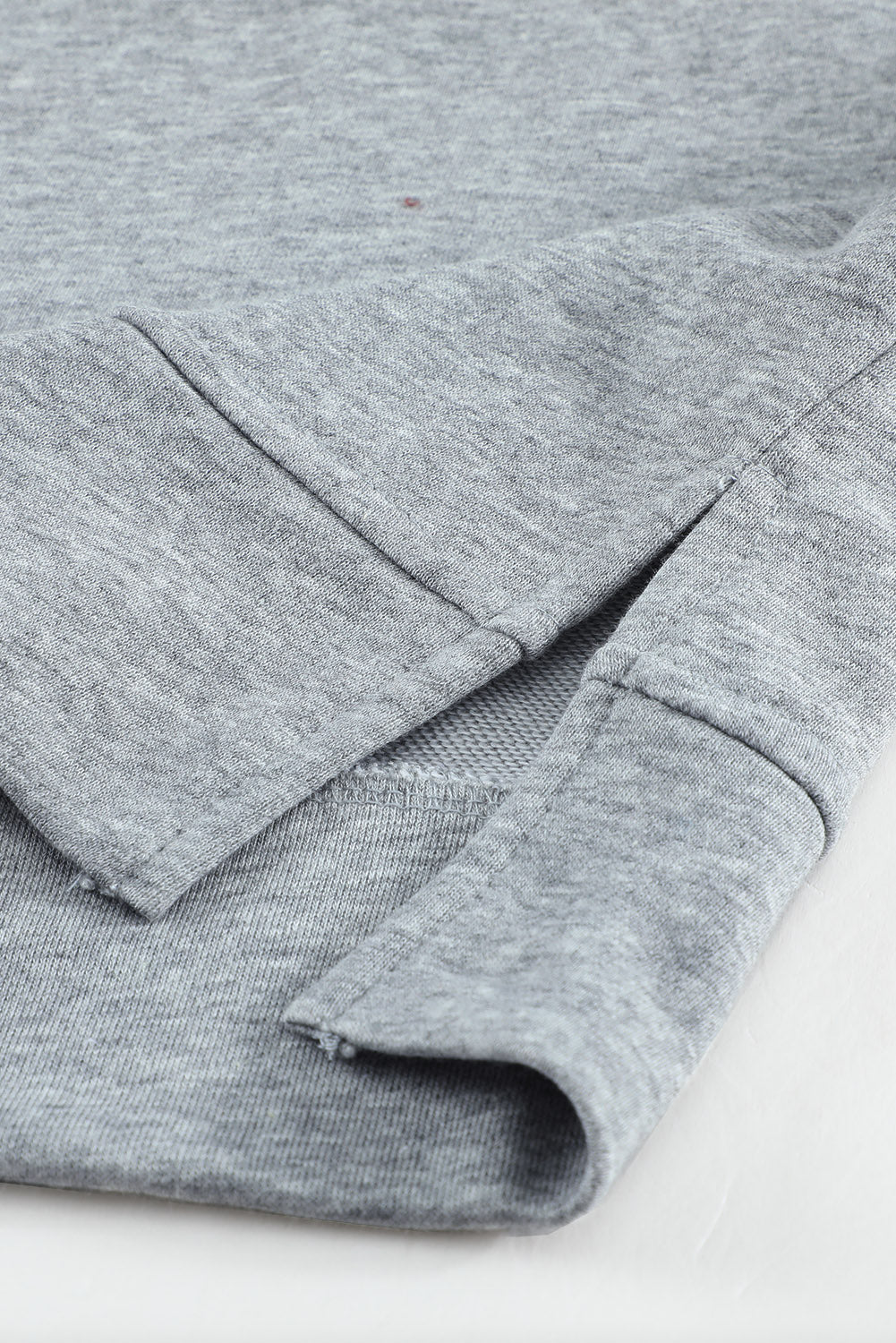 Colorblock Gray Contrast Stitching Sweatshirt with Slits