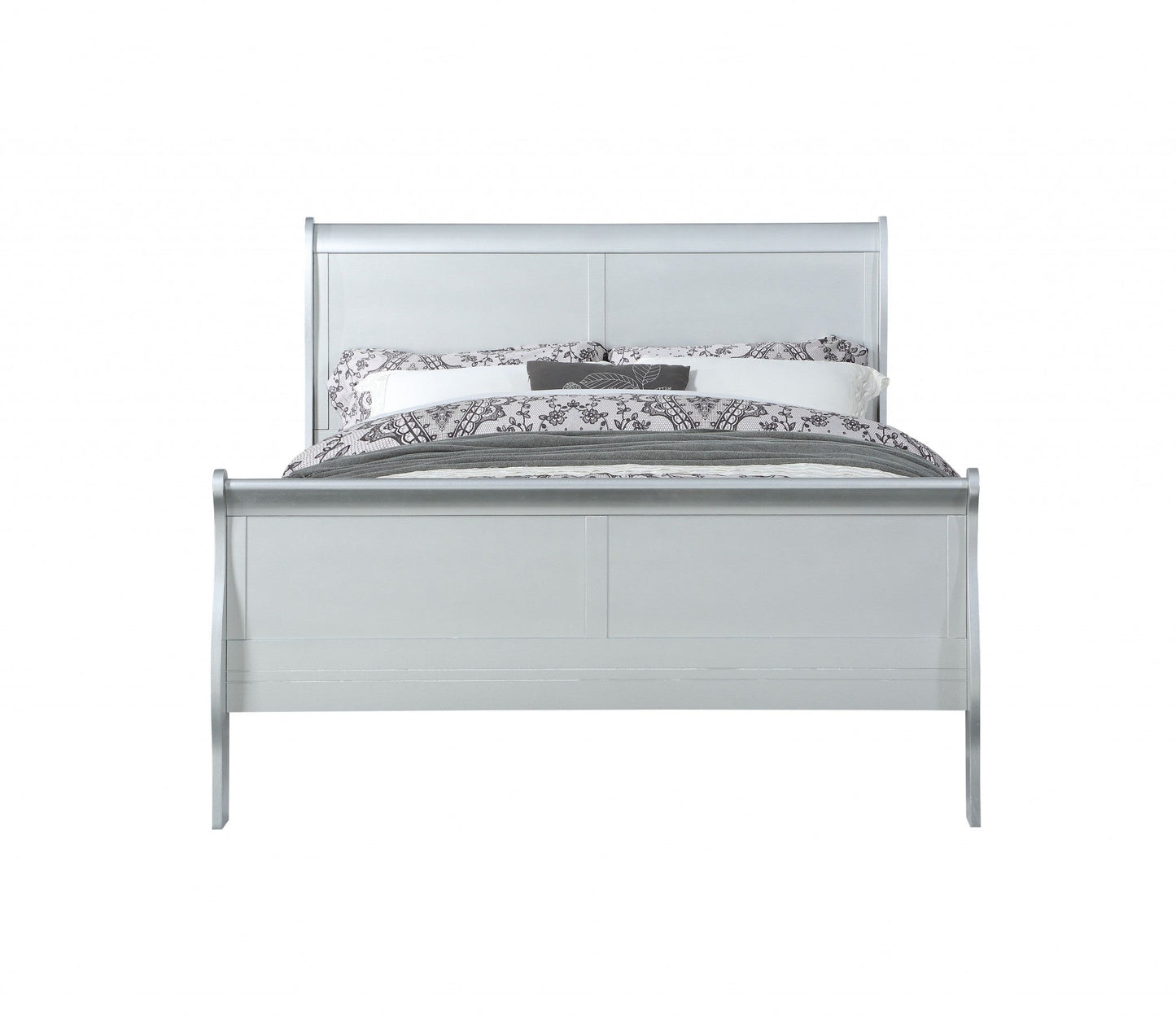 62inches X 90inches X 47inches Platinum Wood Queen Bed