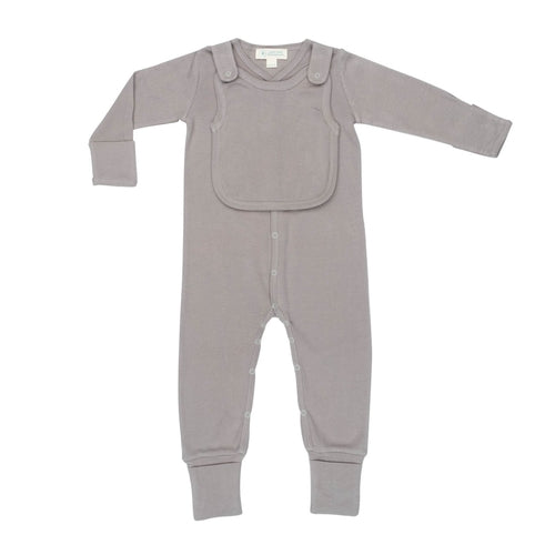 Smart Footed One-Piece + Bib - Gray - Craze Trends