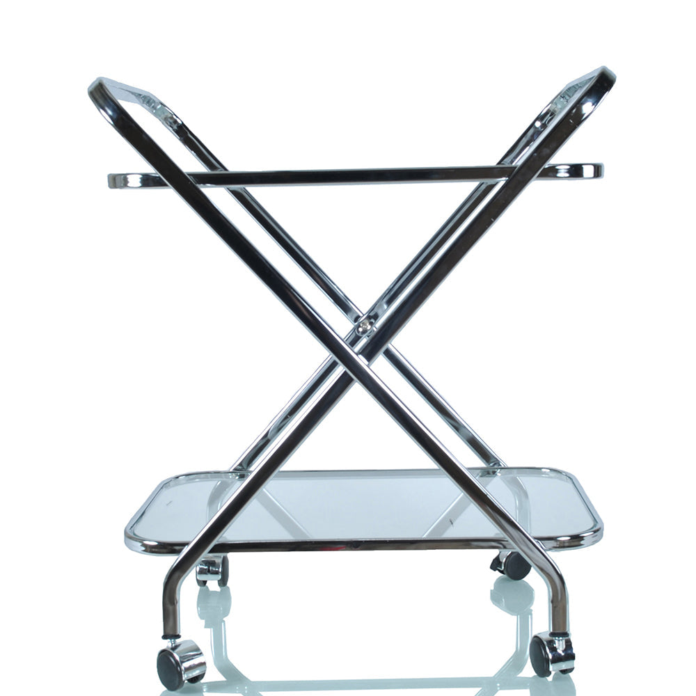 16.5inches x 26.25inches x 30.5inches Chrome XShape  Bar Cart