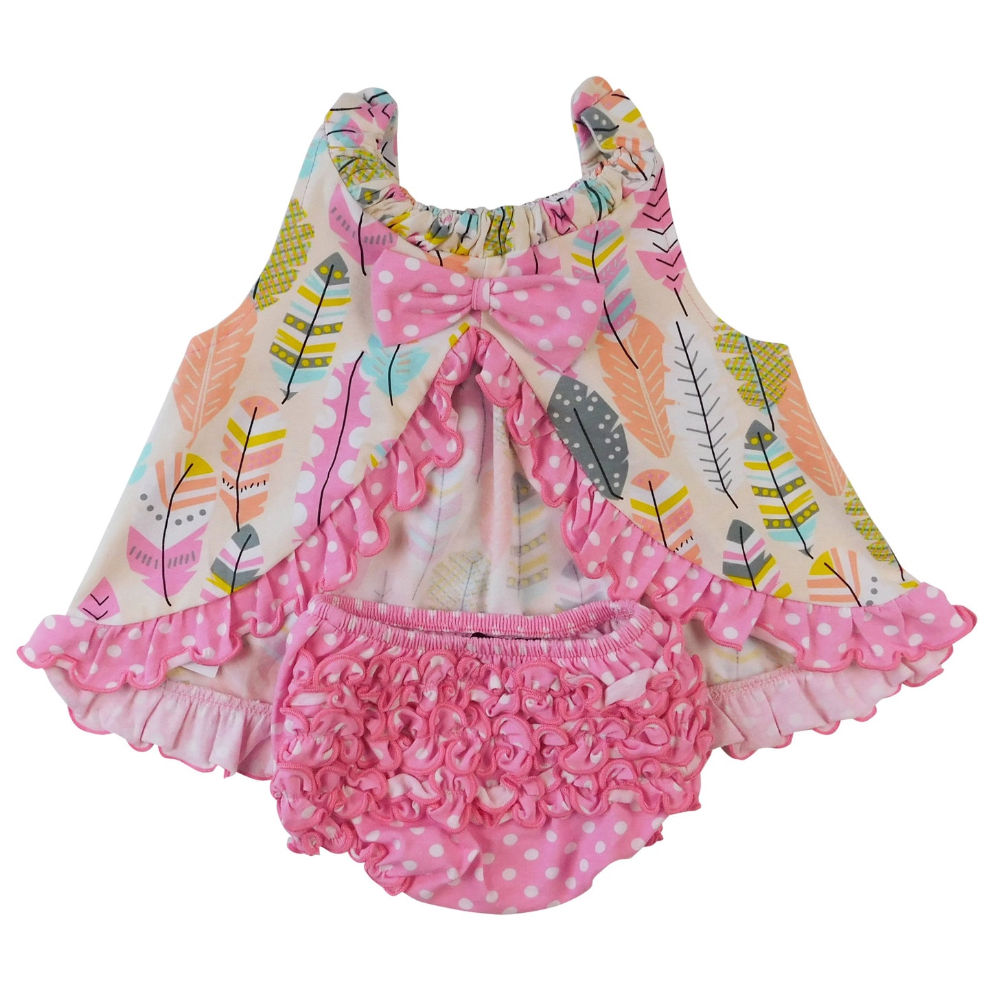 Girls Pink Polka Dot Ruffled Butt Bloomer - Craze Trends