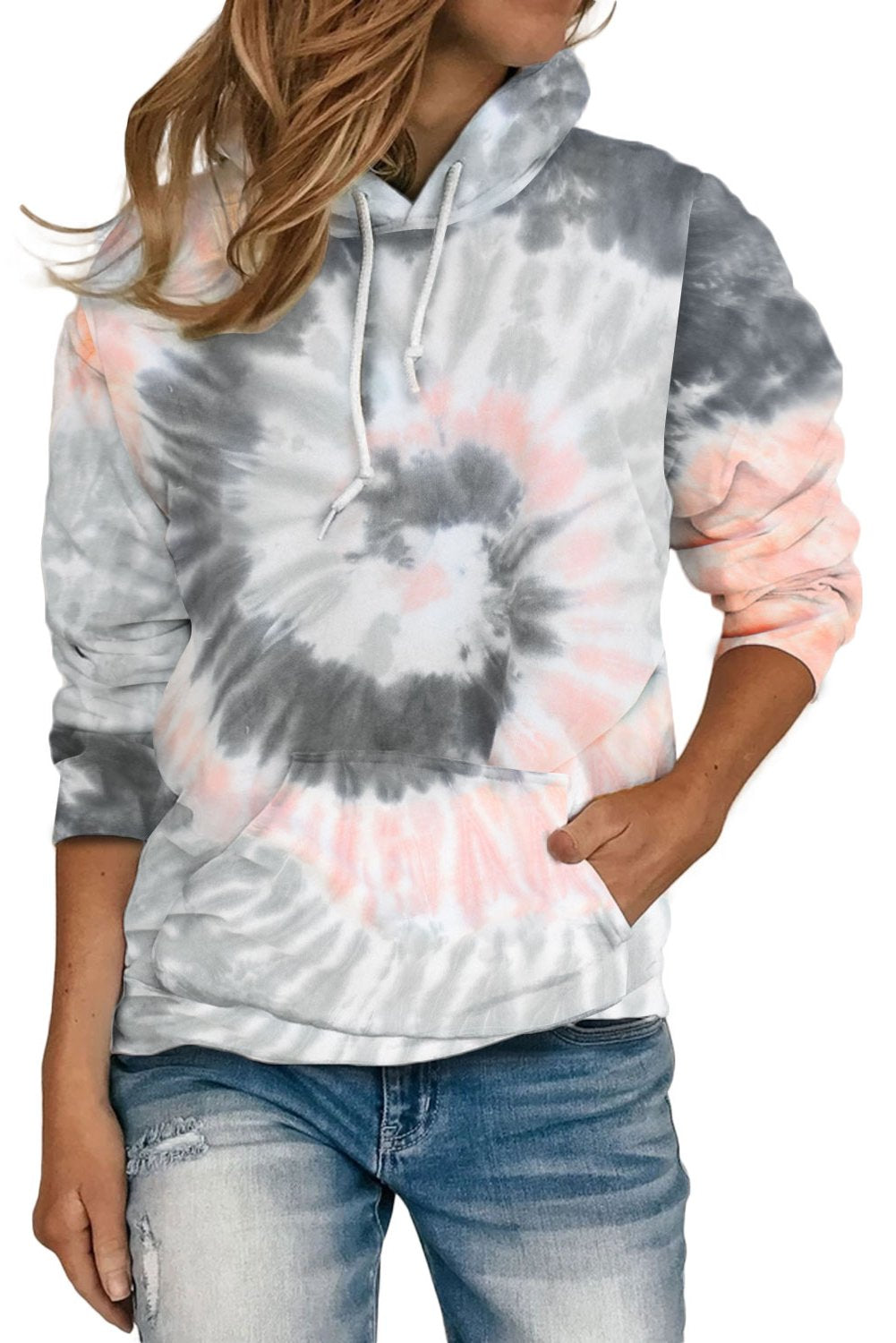 Multicolor Tie Dye Pattern Hoodie