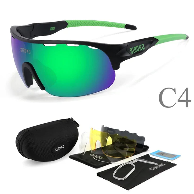 "Outdoor Sports Polarized Cycling Sunglasses with UV400 Protection - 4 Lens Options"