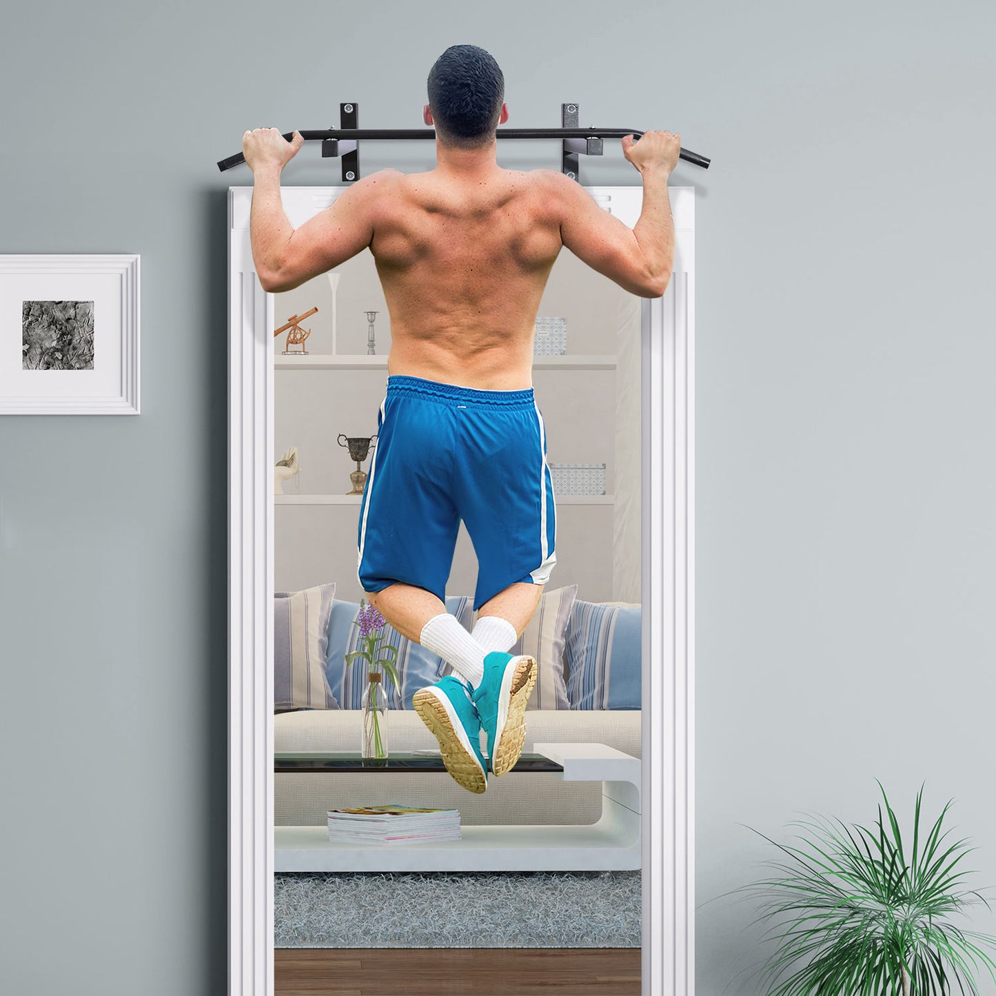 Soozier Wall Mount Pull Up Bar Upper Body Training Workout Home Gym - Craze Trends