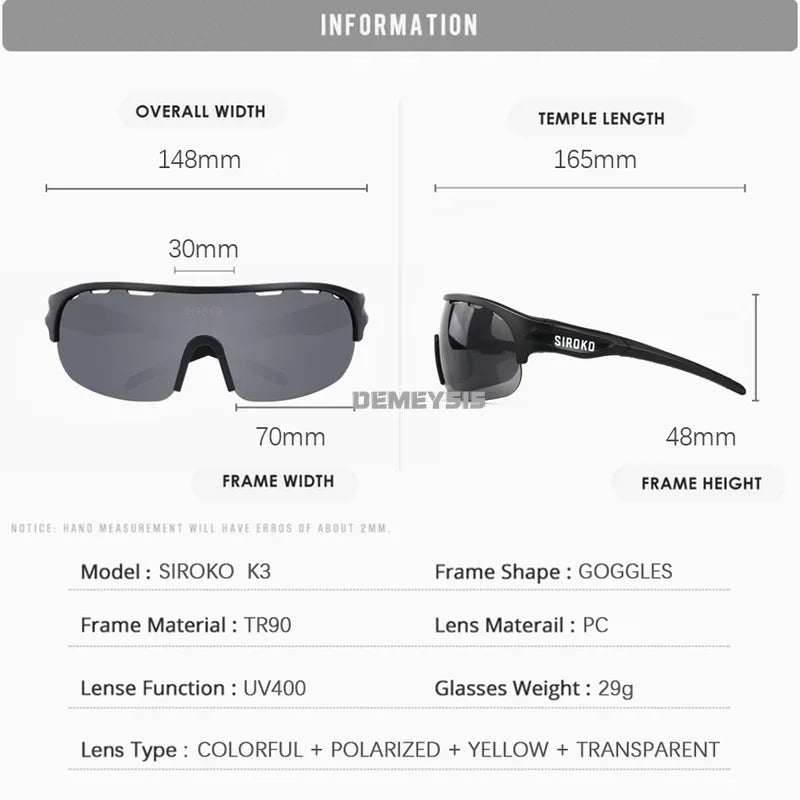 "Outdoor Sports Polarized Cycling Sunglasses with UV400 Protection - 4 Lens Options"