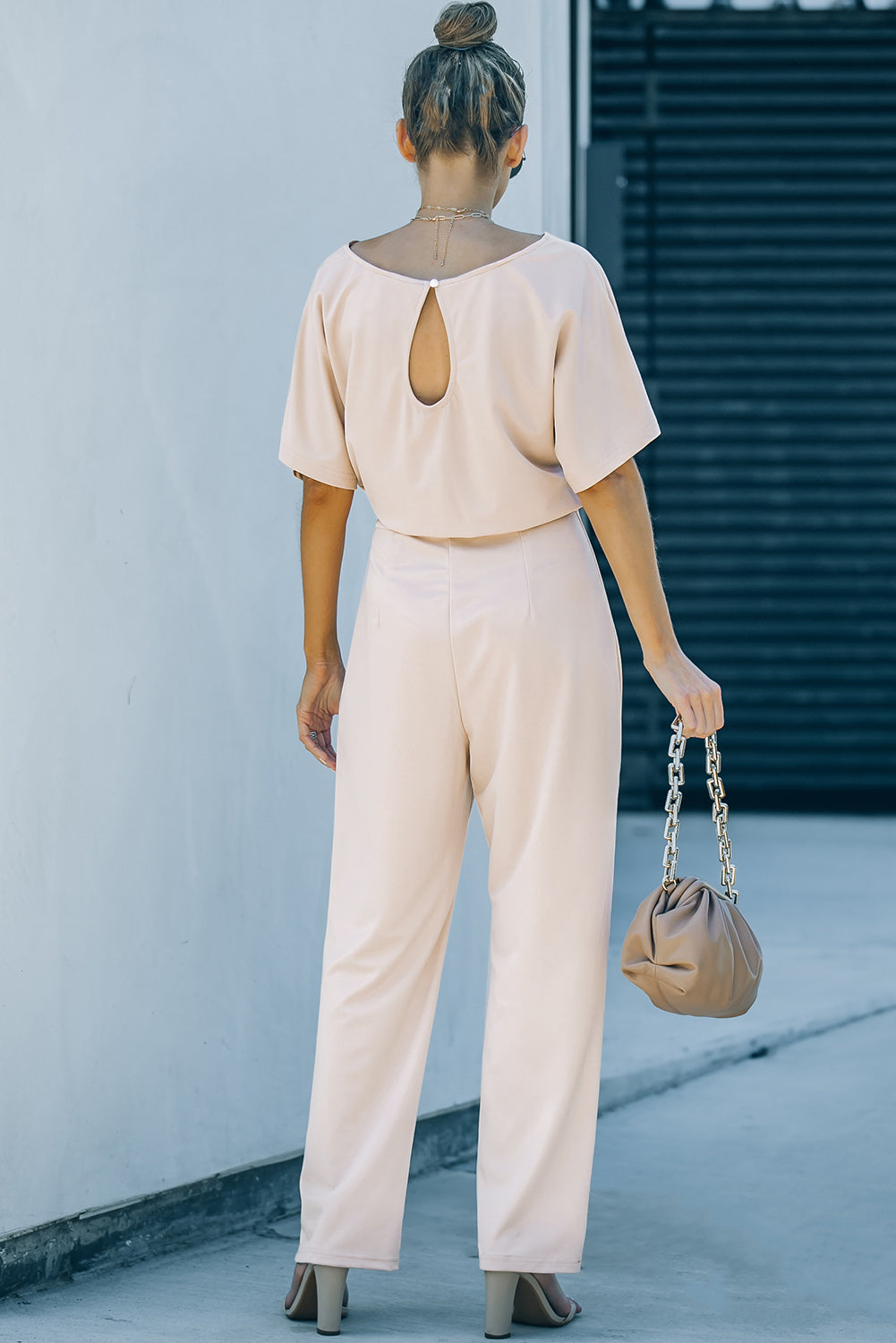 Blue Oh So Glam Belted Wide Leg Jumpsuit