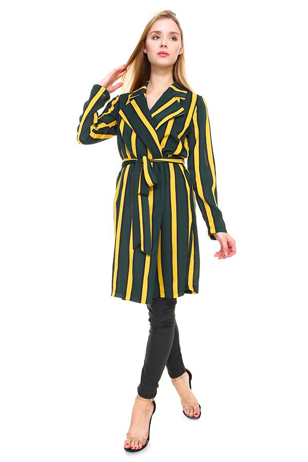 Multi Stripe Long Blazer - Craze Trends