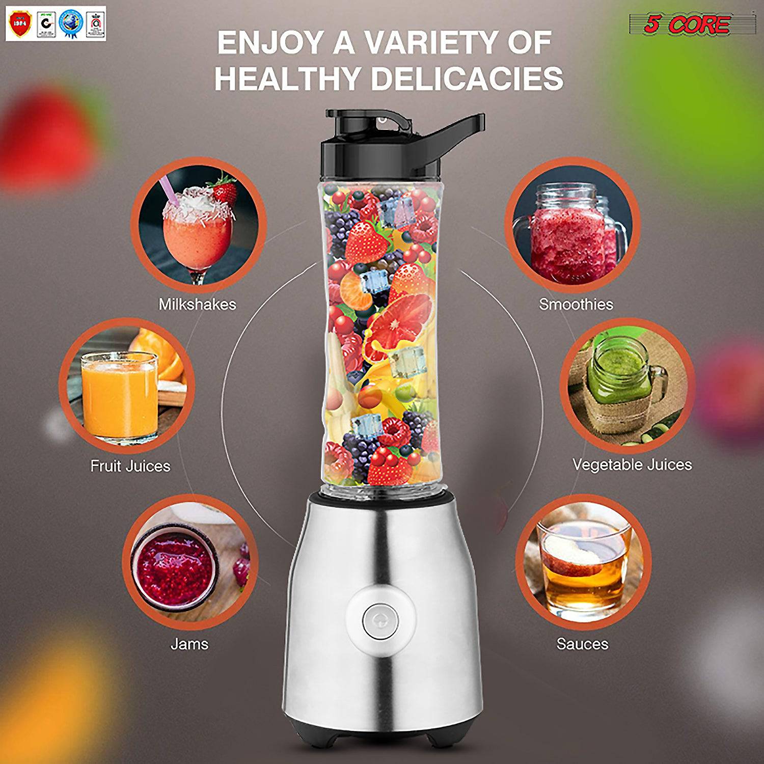 5 Core Portable Blenders For Kitchen 20 Oz Capacity 300W Personal - Craze Trends