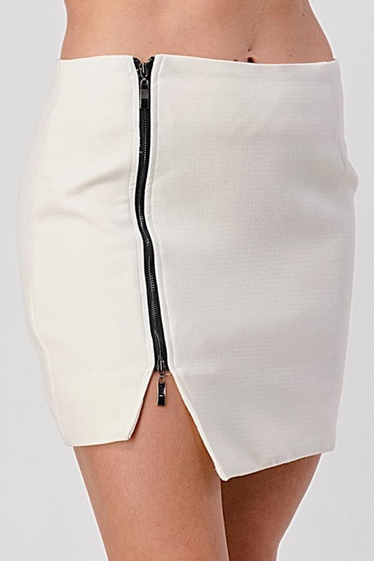 Side Zipper Detail Mini Skirt - Craze Trends