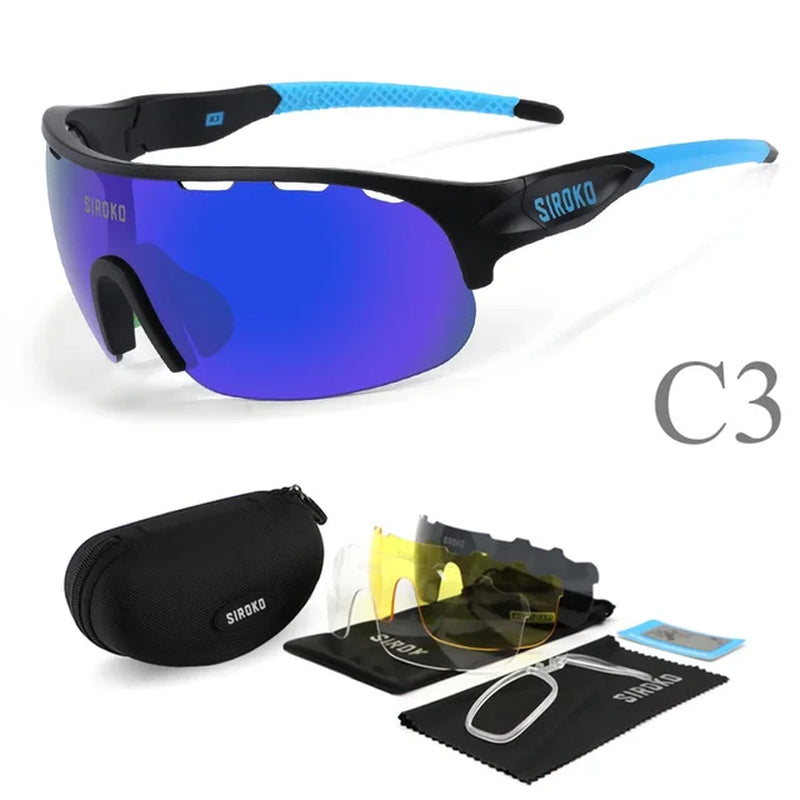 "Outdoor Sports Polarized Cycling Sunglasses with UV400 Protection - 4 Lens Options"