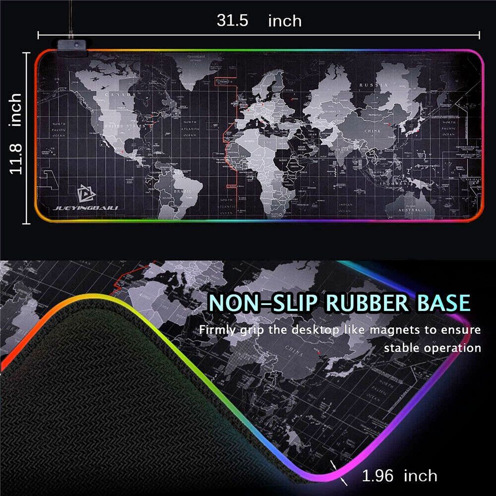 Dragon RGB Gaming Mouse Pad World Map - Craze Trends