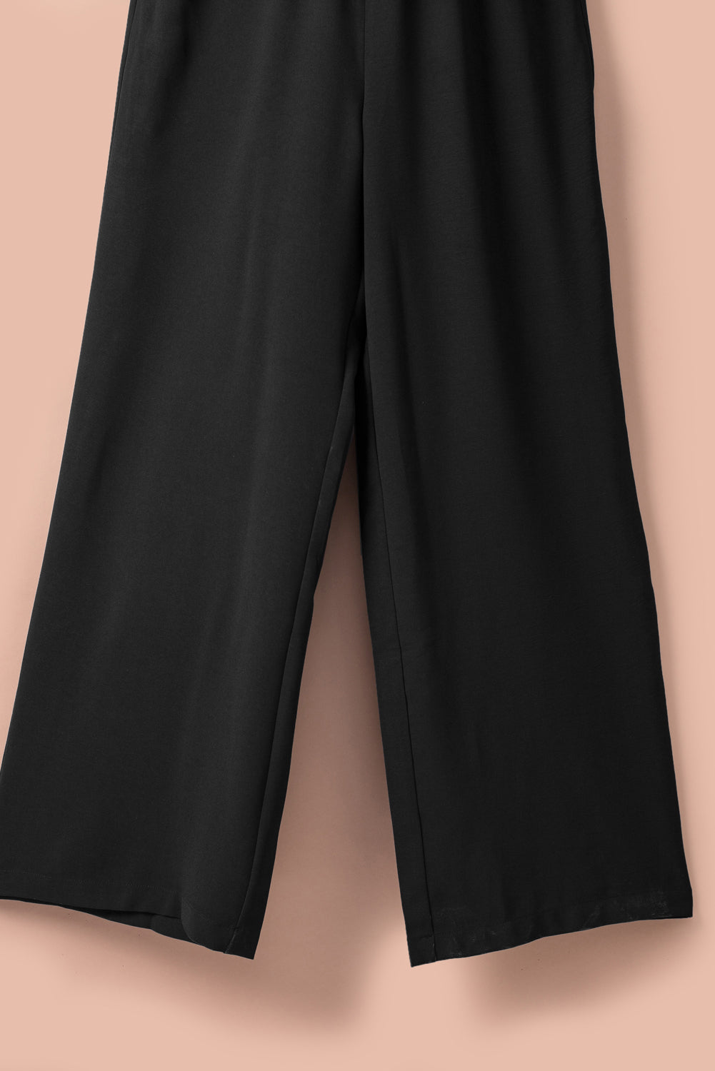 Black Flutter Sleeve Smocked Wide Leg Jumpsuit