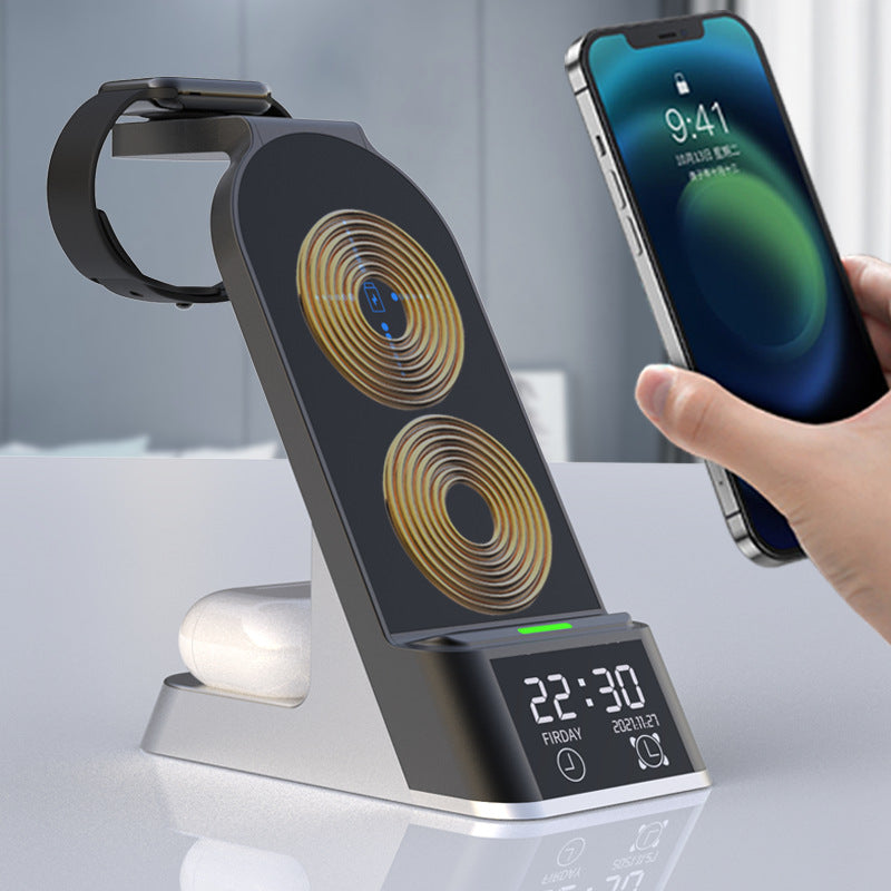 Creative Multifunctional Wireless Charging With Alarm Clock - Craze Trends