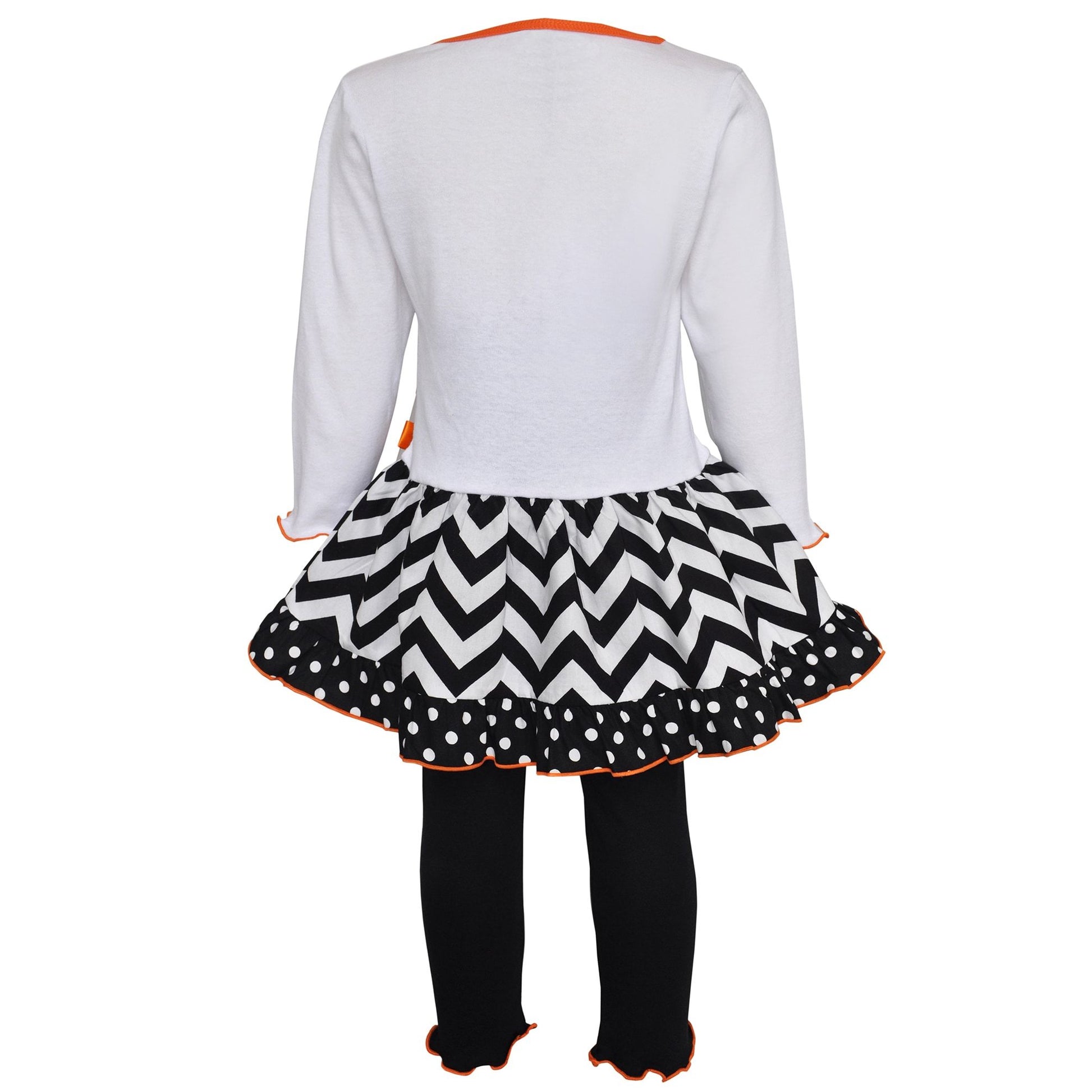 AnnLoren Girls' Halloween Pumpkin and Kitten Knit Dress Set - Craze Trends