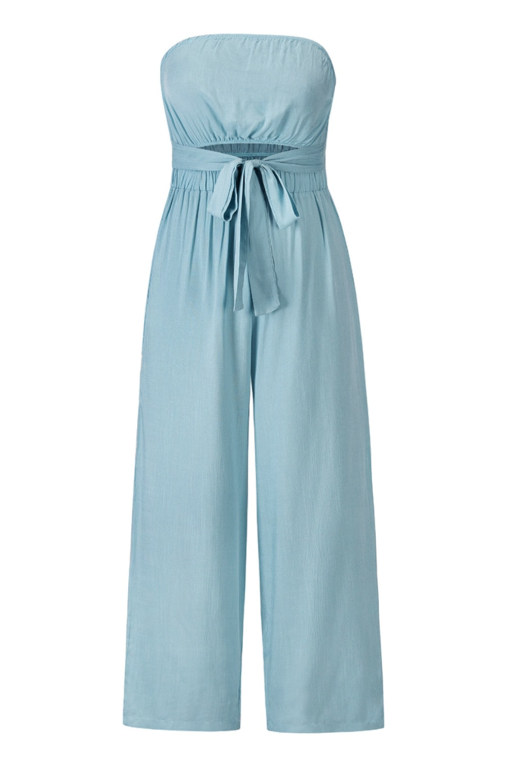 Tied Cutout Tube Wide Leg Jumpsuit - Craze Trends