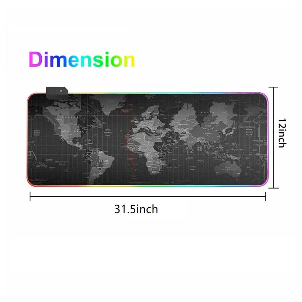 Dragon RGB Gaming Mouse Pad World Map - Craze Trends