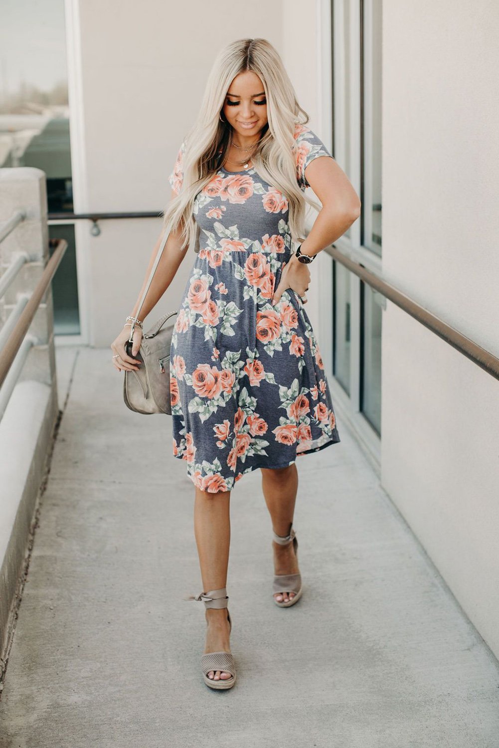 Khaki Leopard Print Short Sleeve Pleated Mini Dress