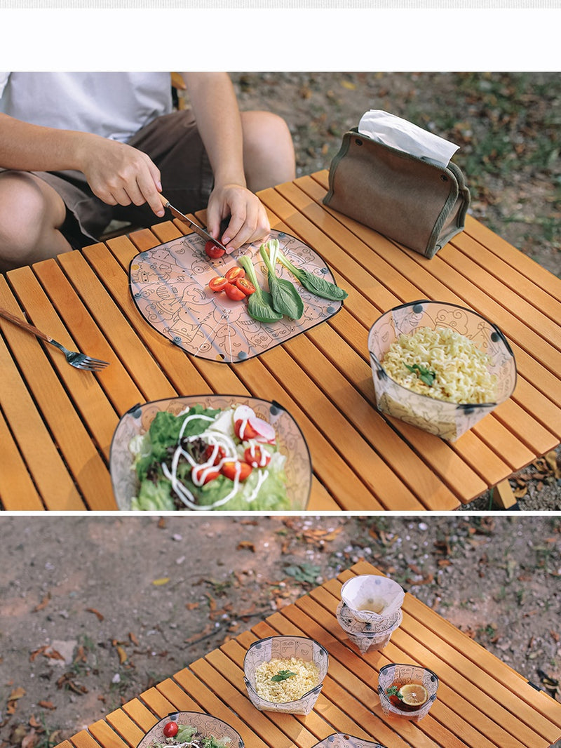 Outdoor Folding Bowls, Tableware, Portable Travel Plates